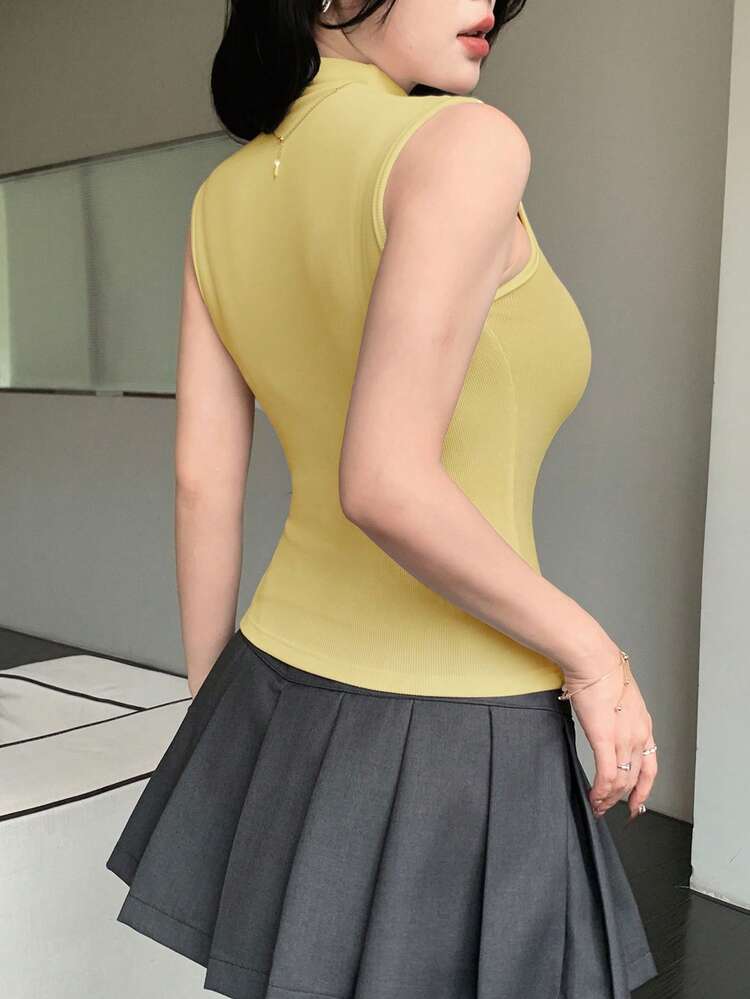 Women's Sleeveless Turtleneck Slim Fit Camisole, Summer