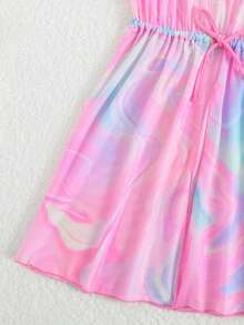 SHEIN Tween Girls 3 PiecesBikini Sets, Wave Print Cutout Triangle Bottoms & Drawstring Cover Up, Fashionable & Elegant Swimwear Suitable For Swimming, Vacation, Summer (Print Design May Vary)  Swim Suits For Teens 3 Piece Set Swim Suit Set 3 Piece Girls Tween Three Piece Swim Suit Girls Beach Sets Swimsuit With Coverup Summer Swimsuit Teens Bathing Suits Girl Set With Skirt Cute Beach Clothes Teen Girl 3pcs Set 7year 9year Old Bikini Set With Sarong Skirt Tied Waist Slim Fit Swimwear Girls 3 Piece Swimsuit Girls Tropical Swim Set Girls Matching Sets Vacation Swimwear Girls Set Modest Bikini For Teenagers Three Piece Swimsuit Set Girls Vacay Sets Bathing Suit Set 3 Piece Bikini Set Three-Piece Swimsuit Set Girls Three Piece Swimsuit 3pc Girls Summer Mesh Tween Swimwear 3piece Set Girls Summer Nesh - Multicolor - View 5