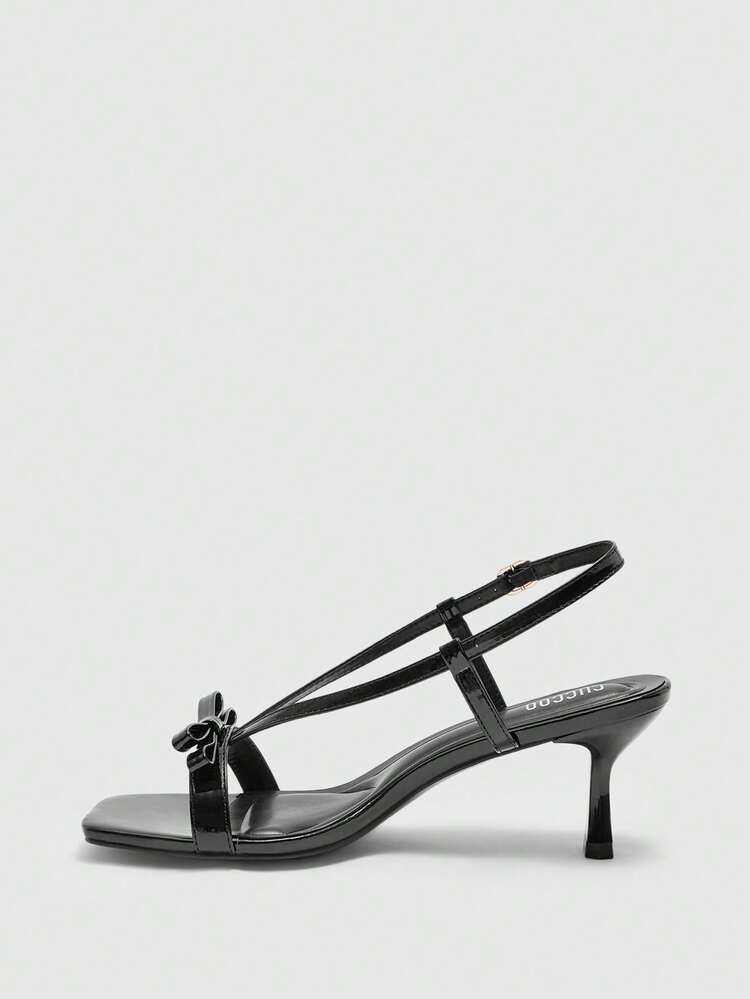 CUCCOO BIZCHIC Women's Fashionable & Elegant Bow Decor Heeled Sandals, Summer Valentine's Day