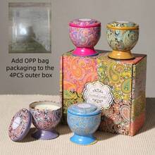 1 件/4 件干花香薰蜡烛，高脚杯罐和三芯蜡烛款式，图案优雅，适合装饰、芳香疗法和节日装饰，是馈赠亲朋好友的绝佳礼物，提供单盒或 4 件套礼品套装 - 彩色 - 查看 18