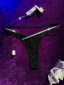 MidnightGlam Quần lót dây ren gợi cảm dành cho nữ, mỏng, màu đen, cỡ nhỏ. - màu đen - Xem 5