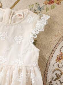 Cozy Pixies Baby Girl Dress Pageant Wedding Party Flower Girls Formal Gowns Ball Baptism Bridesmaid Dresses Lace 0-2 Years Old 1st Birthday White Christening - Apricot - View 4