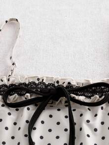 Resyla Women's Lace Polka Dot Print Tie Front Camisole - Multicolor - View 3