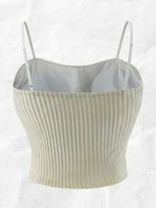 Olithes Elegante y de moda camiseta de tela texturizada de color blanco brillante, adecuada para usar en capas o sola, para mujer, otoño/invierno - Amarillo claro - Ver 2