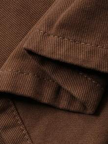 DAZY Women's Pleated Long Casual Denim Skirt - Brown - View 7