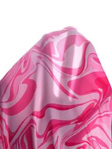 SHEIN Girls' (Large) Spring/Summer Casual Basic Versatile Vacation Everyday Home Dress Striped Wavy Pattern Halter Neck Fitted Short Knit Dress, Two Pieces Set - Pink - View 7