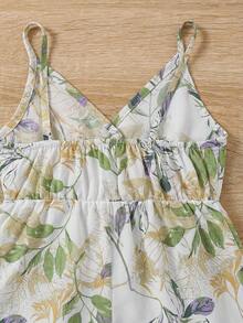 Travachic KIDS Baby Girl Floral Pattern Casual Vacation Romper - Multicolor - View 5