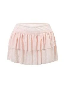 Sweetra Conjunto de bikini de 3 piezas talla grande para mujer 2026, traje de baño de verano minimalista para la playa - Rosa - Ver 3