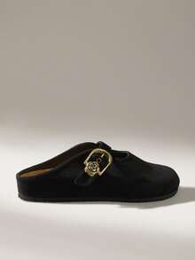 Solecia 女士搭扣设计休闲一脚蹬穆勒鞋 - 黑色 - 查看 2