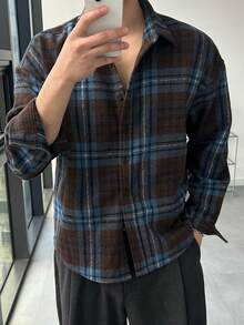 DAZY 春季休闲通勤格子男士衬衫式外套 - 彩色 - 查看 6