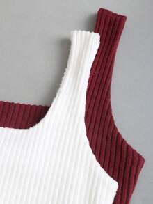 Sweetra 2件套女士休闲圆领无袖针织背心，杏色和咖啡棕色，秋季 - 彩色 - 查看 8