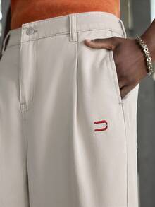 NEON BLANC 男士图案刺绣斜插口袋休闲浅灰色牛仔裤 - 淺灰色 - 查看 5