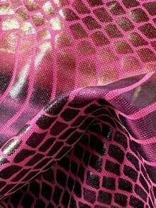 Swim SXY 2pcs/Set Animal Print Textured Fabric Halter Triangle Bra Top And Side Tie Thong Bikini Swimsuit Set, Sexy Women Summer Holiday - Hot Pink - View 6