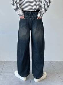 DAZY Men's Washed Vintage Blue Denim Jeans, Suitable For Spring And Autumn - Blue - View 2