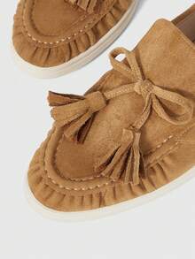 Sleekvia 女士休闲舒适平底乐福鞋，适合日常穿着 - 卡其色 - 查看 6