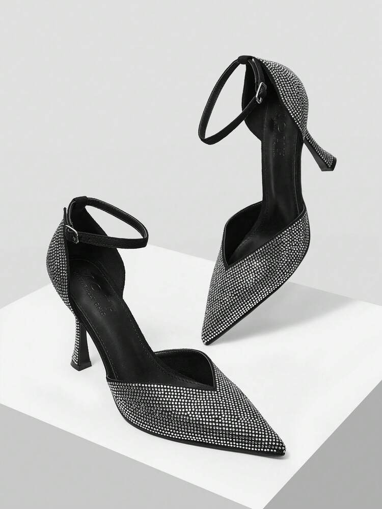 LUXURIOUS RHINESTONE HOLLOW STILETTO HIGH HEELS FOR WOMEN, FOR VALENTINE'S DAY, SPRING SHOES, SPRING BREAK EASTER PROM HEELS VALENTINE'S DAY