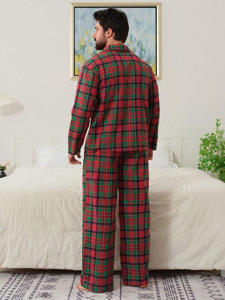 Multi-Color Plaid Shirt + Men's Loungewear Set, Spring/Autumn