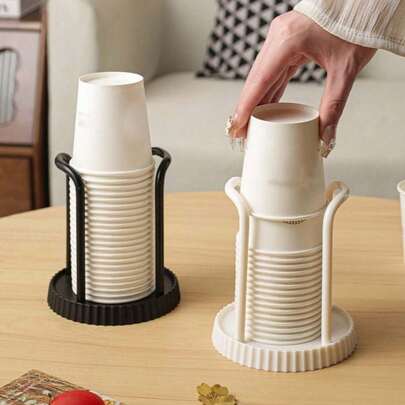 رف تخزين أكواب ورقية قابلة للتخلص منها، حامل أكواب ورقية بسيط، متعدد الوظائف للمكتب، رف تخزين أكواب القهوة والشاي اللبني، مستخرج الأكواب