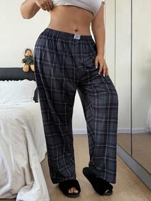 Dream Adore 大码休闲格子印花抽绳腰家居裤，可作外衣穿着