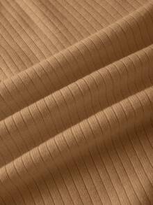 Franclia 女士优雅针织连衣裙，系带领口和腰部设计，适合秋冬季节穿着。 - 薑色 - 查看 7