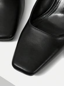 MOTF PREMIUM 女士方头粗跟高跟鞋 - 黑色 - 查看 6