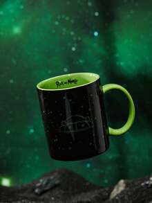 Rick and Morty X SHEIN 400毫升卡通和字母印花陶瓷馬克杯 - 彩色 - 查看 6