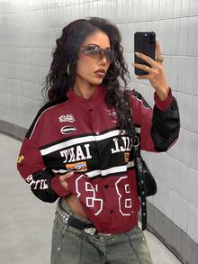 StreetHx 女士时尚赛车摩托车元素夹克 - 彩色 - 查看 6