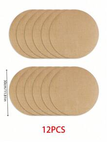 50PCS/30Pcs/20Pcs/12Pcs Round Linen Jute Table Placemat ,Flowerpot Mat,Heat Insulation Dining Table Pad For Kitchen And Restaurant,Wedding Tablecloth,Wedding Decor,Home Decor ,Room Decor, Suitable For Wedding Party, Birthday Party, Family Gathering, Restaurant Decoration - Khaki - View 14