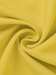 Rometta 大码夏季纯色挂脖露背黄色连衣裙 - 黃色 - 查看 5