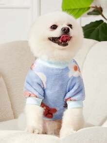 PETSIN 1 Pc Pet Bear Blue Flannel Warm Sweatshirt Without - Multicolor - View 3