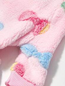 PETSIN 1件装宠物猫狗连体衣，蝴蝶印花，加厚抓绒，保暖舒适，粉色 - 彩色 - 查看 7