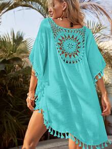Swim Vcay Summer Beach Tassel Hem Cover Up