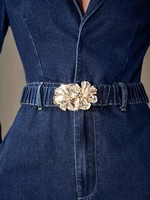 Selenza Women's Fashion Belted Denim Jumpsuit