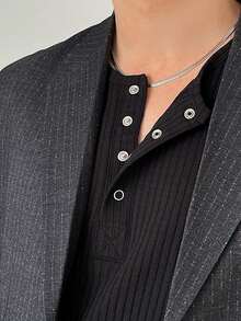 DAZY Men's Spring/Autumn Commuting Notched Collar Suit Jacket And Pants Set - Grey - View 9