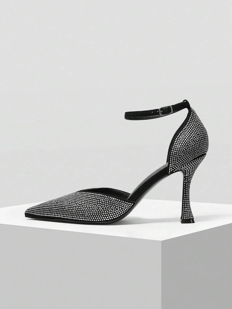 LUXURIOUS RHINESTONE HOLLOW STILETTO HIGH HEELS FOR WOMEN, FOR VALENTINE'S DAY, SPRING SHOES, SPRING BREAK EASTER PROM HEELS VALENTINE'S DAY