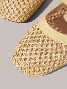Styleloop Zapatos casuales de mujer con punta redonda, tejido de malla, color marrón, estilo simple y de moda, diseño de correa cómodo y transpirable - Marrón Mocha - Ver 4