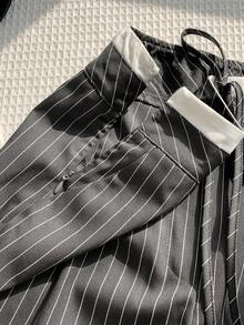 Comfortcana Women's Casual Everyday Striped Bow Print Pants - Grey - View 5