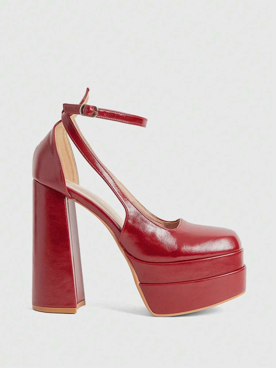 CUCCOO LuxiPop 女士细高跟鞋，适合圣诞节、新年派对、约会之夜、夜店等场合。 - 紅色 - 查看 1