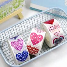 500pcs/Roll Heart Shape Holographic Stickers, Party Favors Decorative Stickers, Stationery Stickers For Valentine's Day GiftDecor - Multicolor - View 6