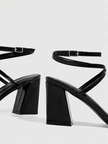 CUCCOO SZL Sandalias de tacón para mujer - Negro - Ver 5