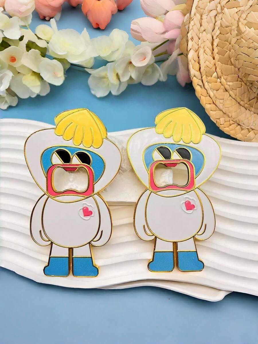 Zazumi 1 Buah Magnet Kulkas Pembuka Botol Logam Lucu dan Unik Desain Aneh Dekorasi Rumah Lucu untuk Bar Dapur Hadiah Unik Aksesori Kreatif Sekarang - MultiWarna - View 1