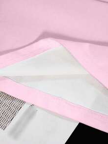 LOONEY TUNES X SHEIN Women's Casual Letter & Cartoon Graphic Round Neck Short Sleeve T-Shirt, Summer - White - View 6