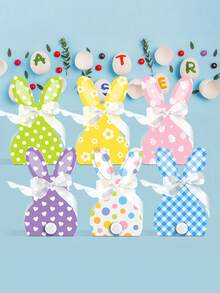 Zazumi Bunny Ear Gift Box Easter Rabbit Theme With Pink Ribbon Decorative Present Wrapping Holiday Season Birthday Gift Ideas Cottage Core Aesthetic Must Haves - Multicolor - View 1