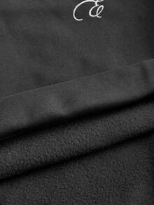 ESTAVOR Men's Casual Loose Fit Pullover Hoodie With All-Over Graphic Print, Black, Spring/Autumn, Going Out,Streetwear - Dark Grey - View 6