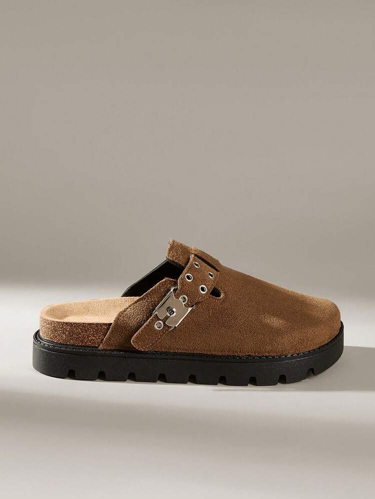 Solecia Damspännedesignade Casual Mode Platåslip-ins - Chokladbrun - Visa 1