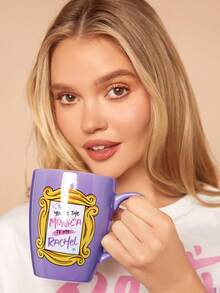 FRIENDS X SHEIN 1pc 15.22oz/450ml Purple Ceramic Mug (Microwave & Dishwasher Friendly, No Lid Included), For Coffee & Tea, Gifts - Mauve Purple - View 10