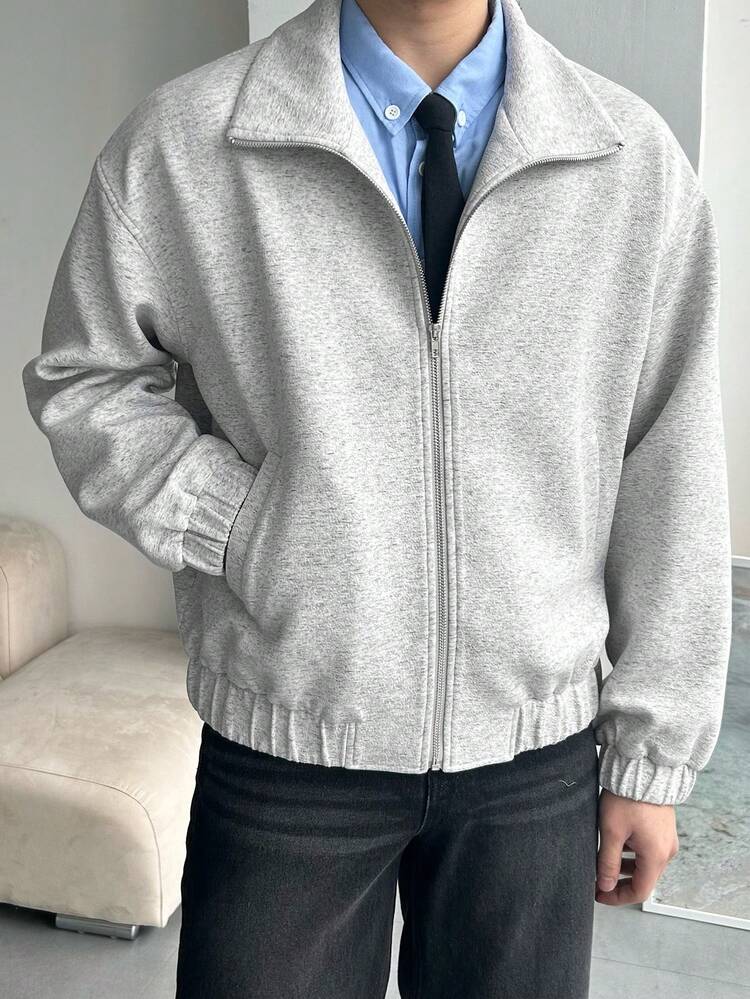 Men's Loose Fit Gray Sweatshirt Sweatshirt, Spring/Autumn