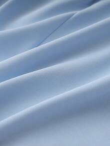 Franclia 新款春夏款中袖V领宽松版型串珠3D立体花卉装饰浅蓝色女式衬衫，夏季上衣，假日休闲装 - 藍色 - 查看 6