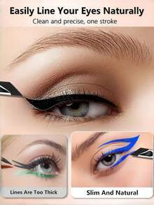 5PCS Precision Eye Makeup Brushes Set Including Scythe Shaped Eyeliner Angled Eyebrow Brush Long Handle Brushes For Delicate Dry Skin Easy Beautiful Eye Makeup Brush Kit Makeup Gift Set - Black - View 4