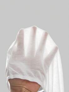 ROMWE Avant Sexy Babe Blurry Slogan Print Asymmetric Shoulder Fitted Women Top - White - View 6